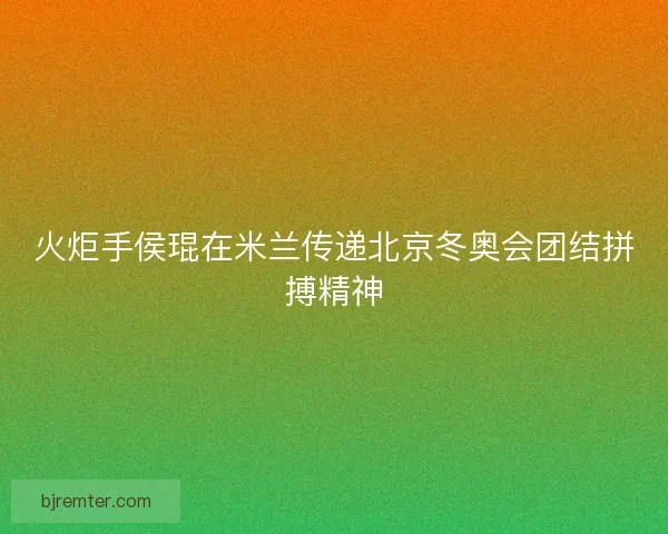 火炬手侯琨在米兰传递北京冬奥会团结拼搏精神